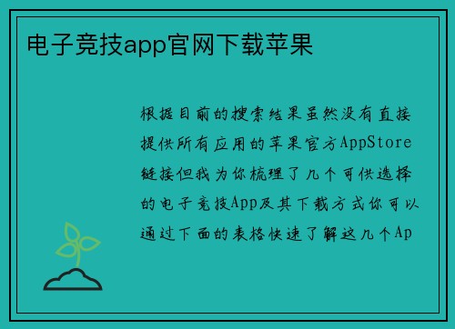 电子竞技app官网下载苹果